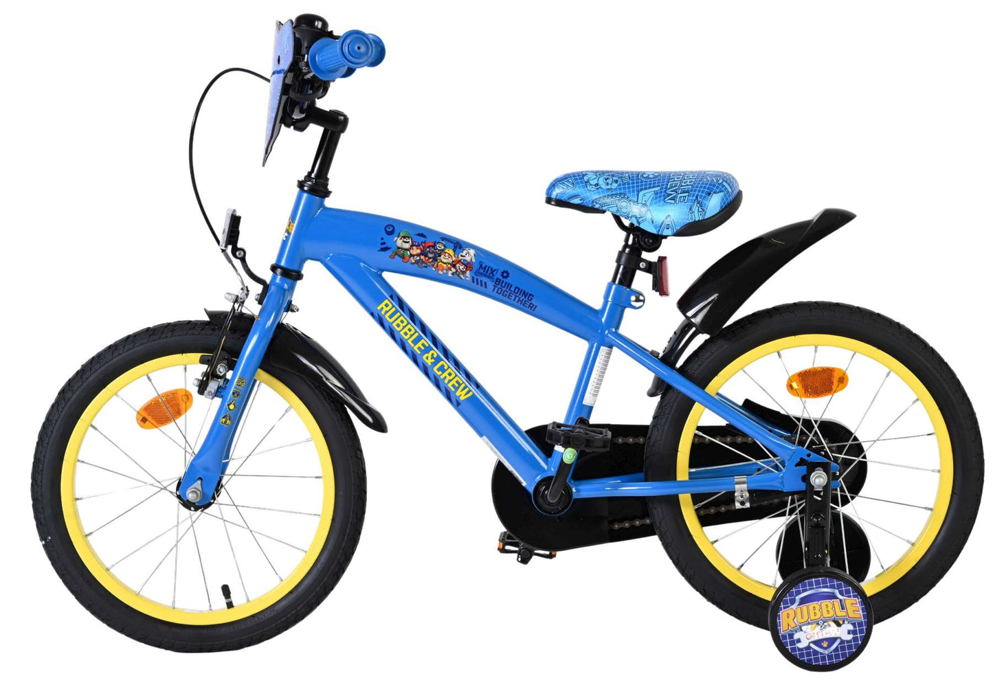 Rubble & Crew Children's Blå 16 tum – Barncykel med stödhjul