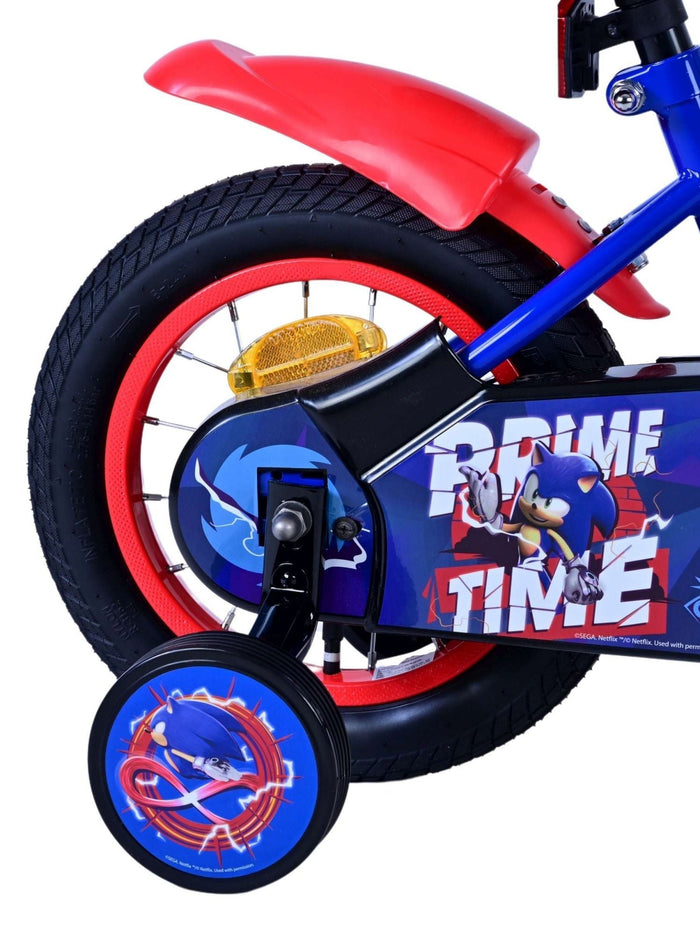 Sonic Prime Barncykel 12 tum, Blå/Röd - Lilla Cykelbutiken