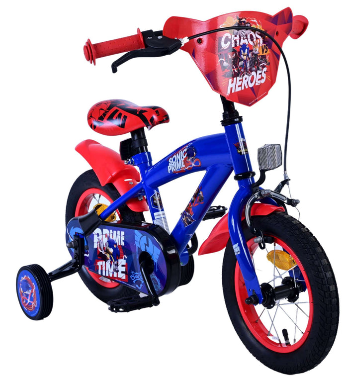 Sonic Prime Barncykel 12 tum, Blå/Röd - Lilla Cykelbutiken