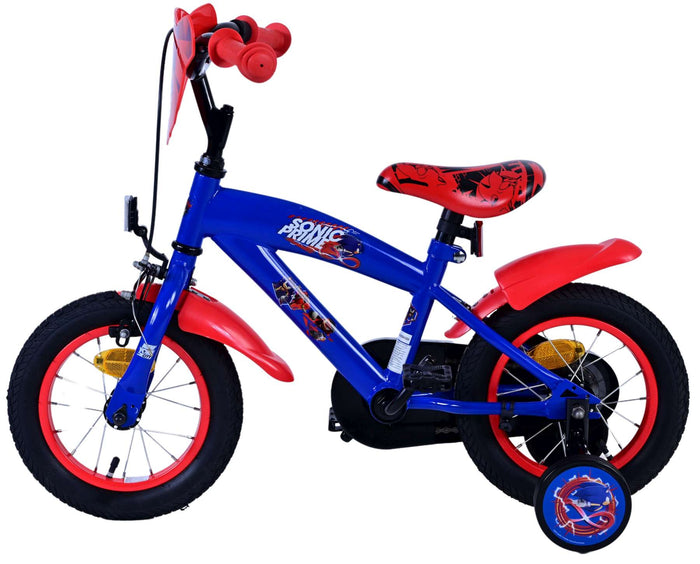 Sonic Prime Barncykel 12 tum, Blå/Röd - Lilla Cykelbutiken