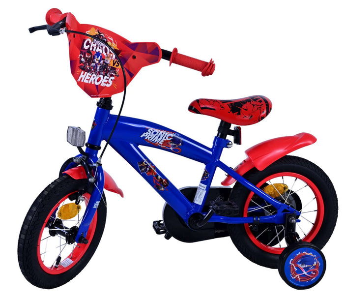 Sonic Prime Barncykel 12 tum, Blå/Röd - Lilla Cykelbutiken