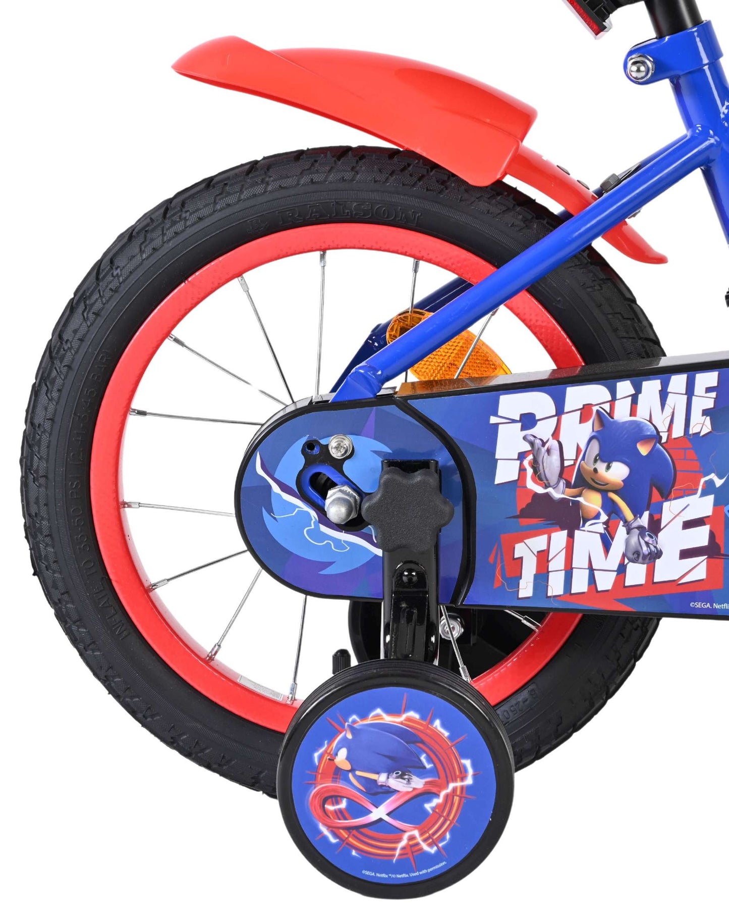 Sonic Prime Barncykel 14 tum, Röd - För barn 5-5 år
