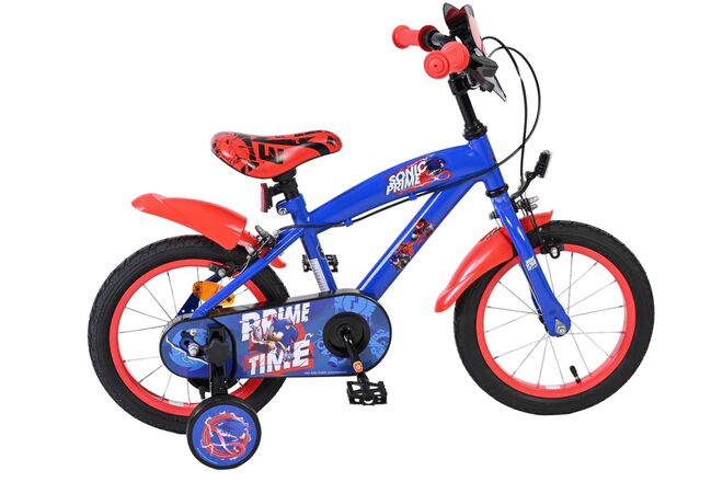 Sonic Prime Barncykel 14 tum, dubbla handbromsar, Röd - För barn 5-5 år