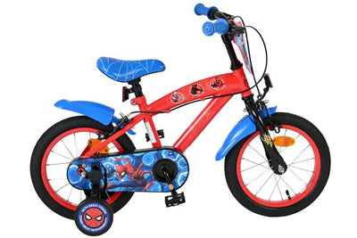 Spiderman Spider-Man Barncykel 14 tum, dubbla handbromsar, Blå - För barn 5-5 år