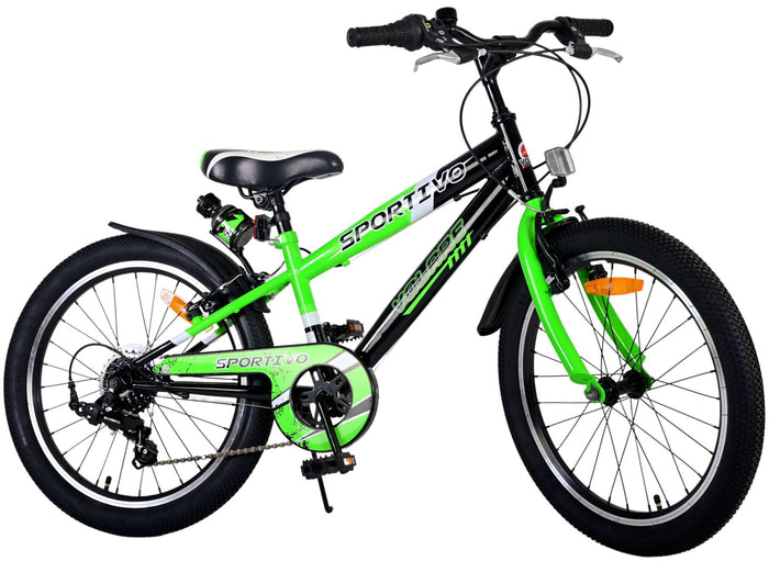 Volare Sportivo Barncykel 20 tum, Grön 7 Växlar - Lilla Cykelbutiken