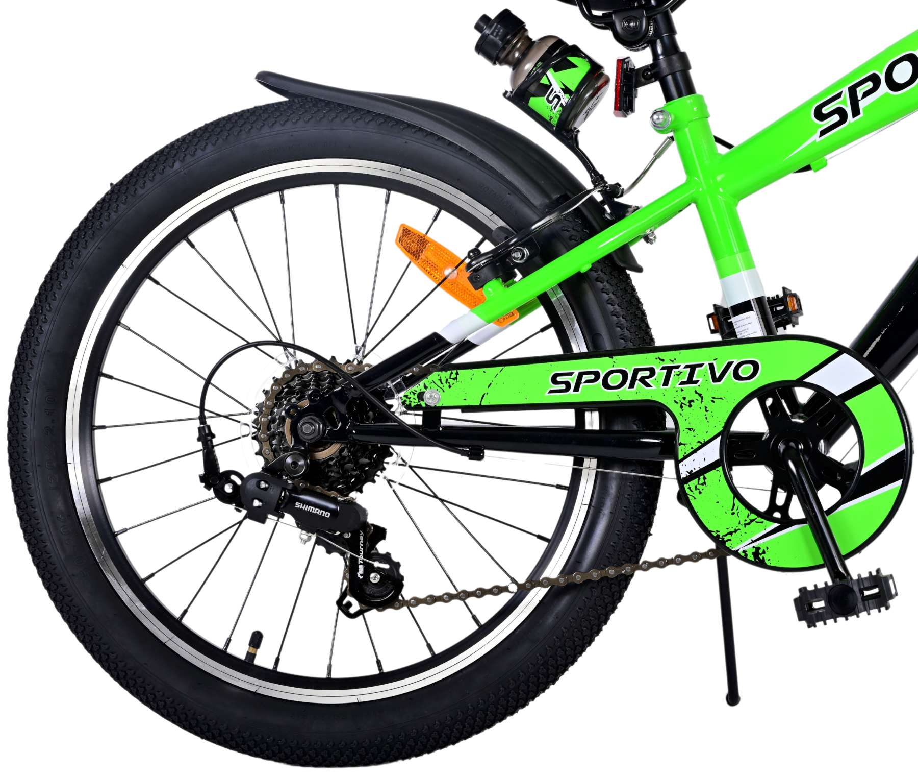 Volare Sportivo Barncykel 20 tum, Grön 7 Växlar - Lilla Cykelbutiken