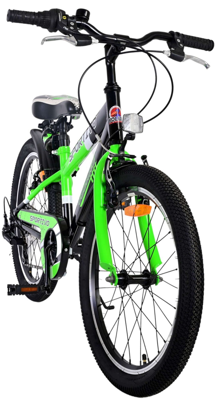 Volare Sportivo Barncykel 20 tum, Grön 7 Växlar - Lilla Cykelbutiken