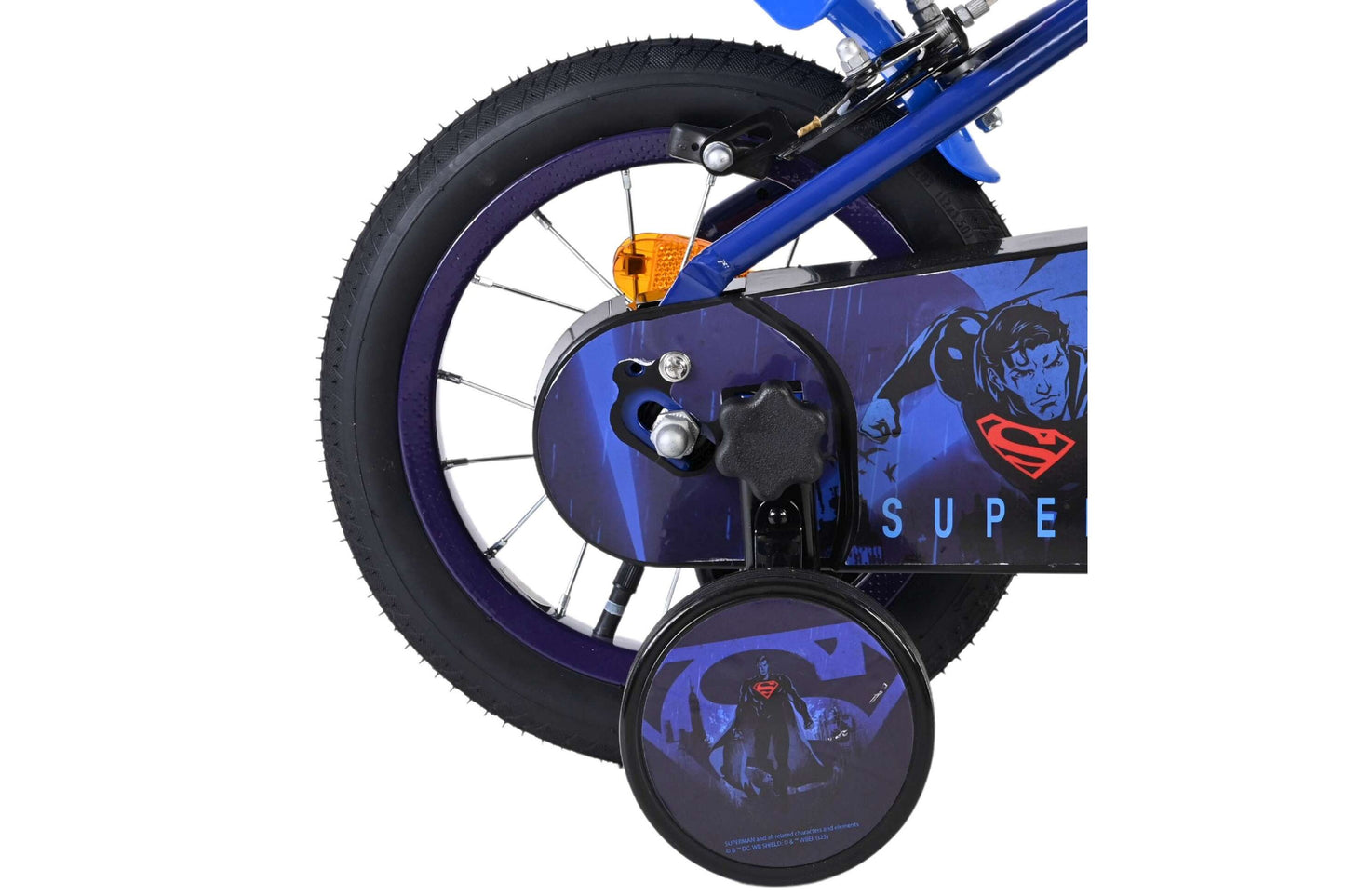 Volare Superman 12 Tum Barncykel Med Stödhjul, Blå - För barn 3-4 år