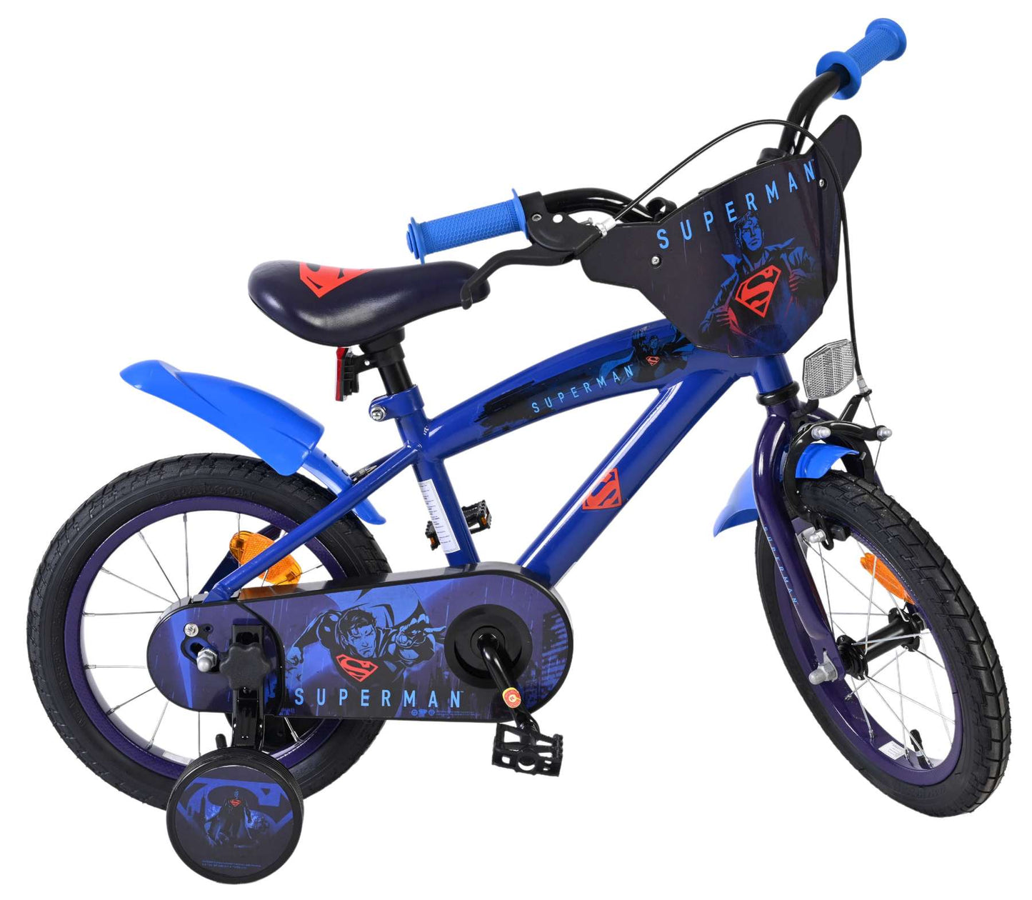 Superman Barncykel 14 tum, Blå - För barn 5-5 år