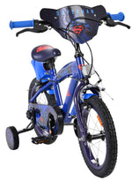 Superman Barncykel 14 tum, dubbla handbromsar, Blå - För barn 5-5 år