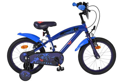 Superman Blue Barncykel 16 tum, dubbla handbromsar, Blå - För barn 4-6 år