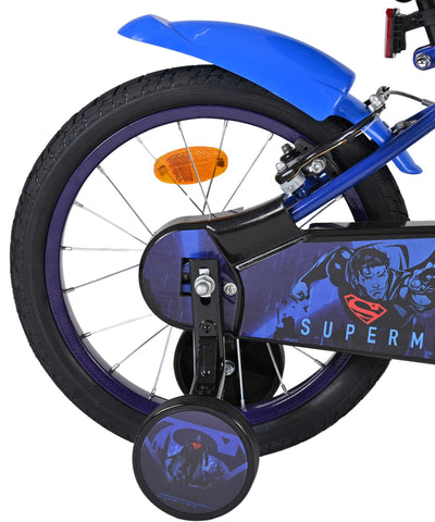 Superman Blue Barncykel 16 tum, dubbla handbromsar, Blå - För barn 4-6 år