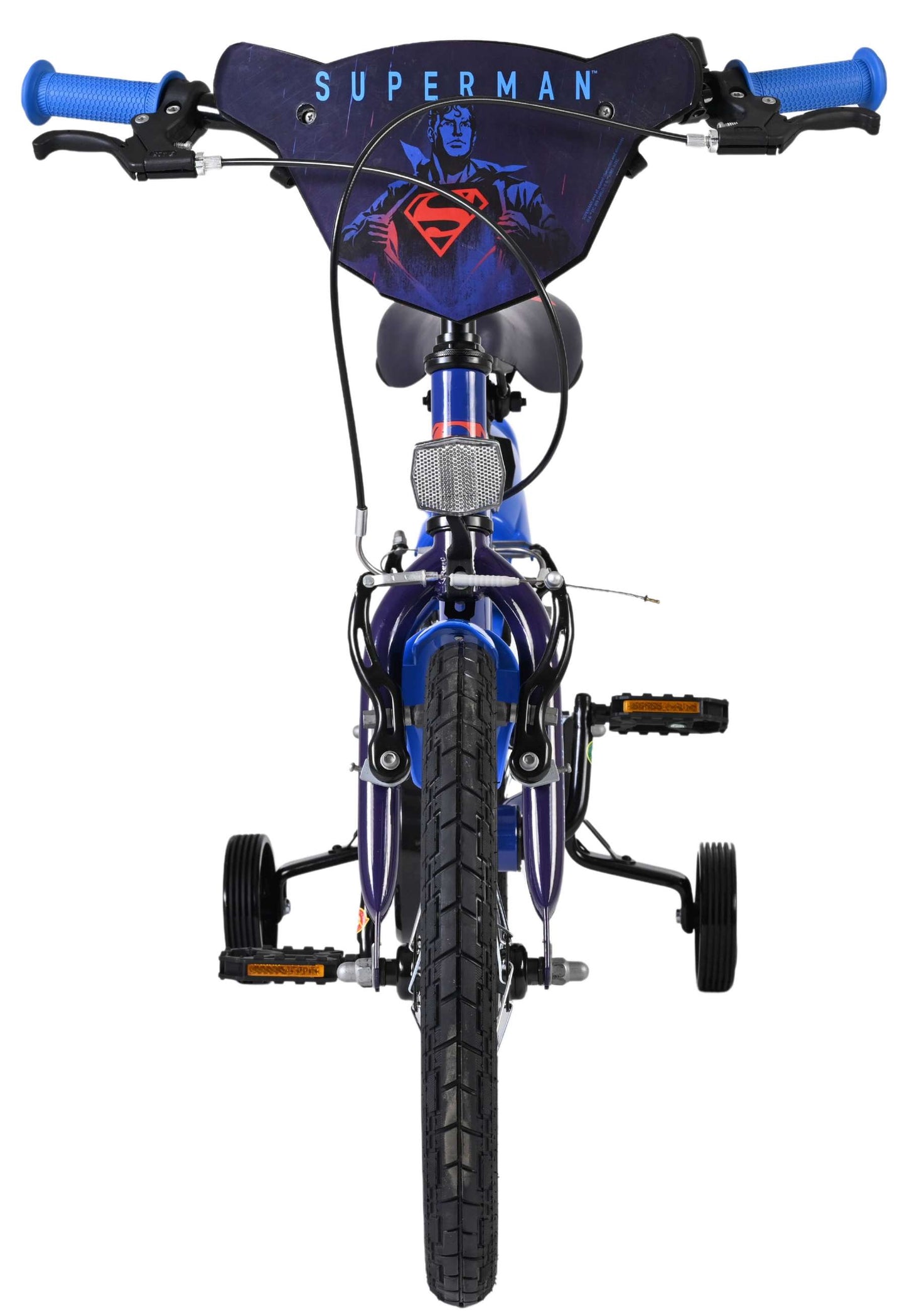 Superman Blue Barncykel 16 tum, dubbla handbromsar, Blå - För barn 4-6 år