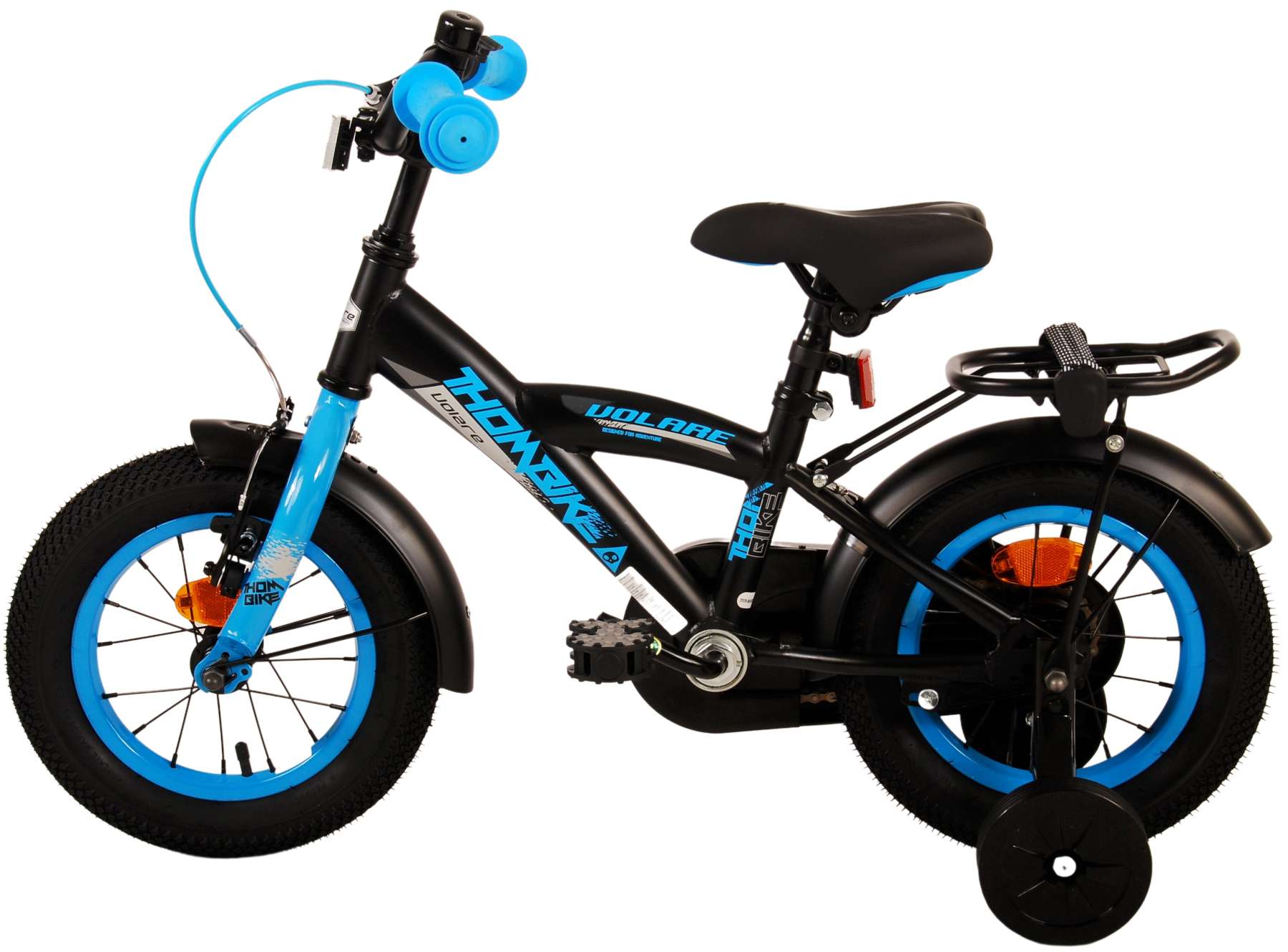 Volare Thombike Barncykel 12 tum, Svart Blå - Lilla Cykelbutiken