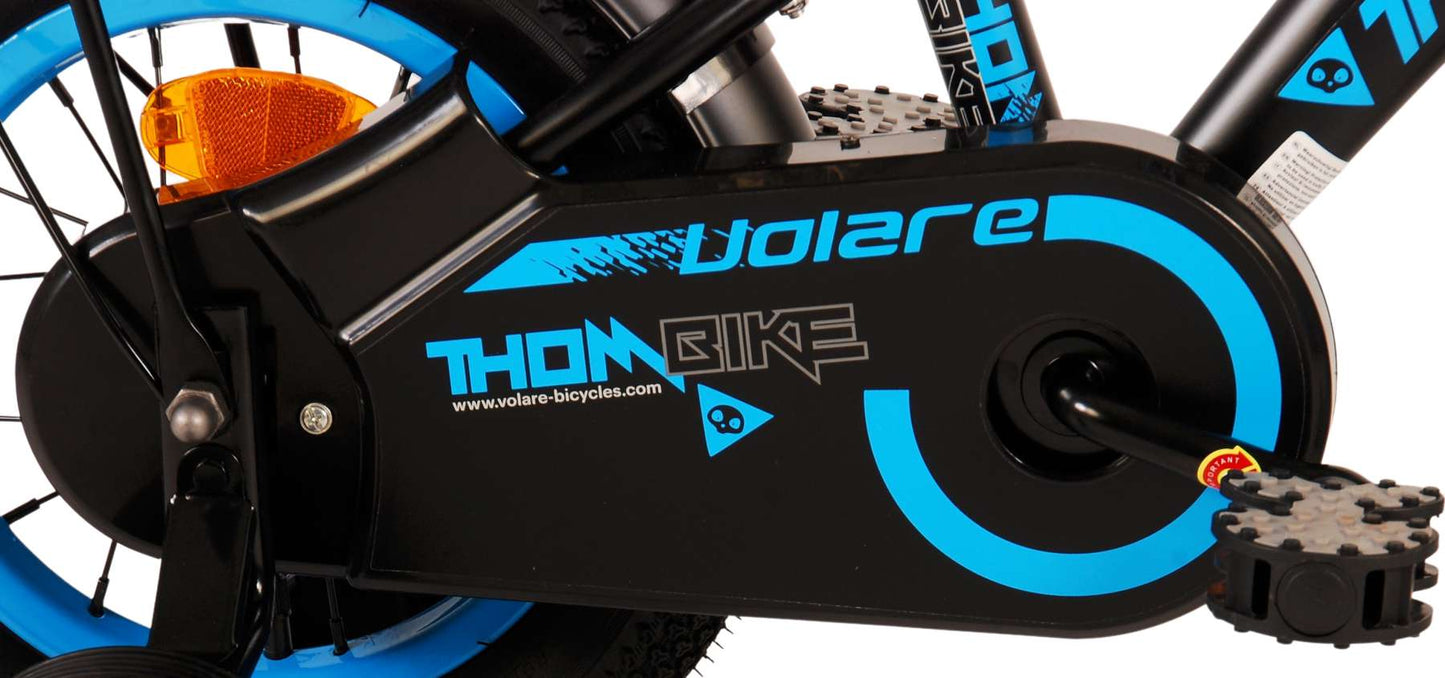 Volare Thombike Barncykel 12 tum, Svart Blå - Lilla Cykelbutiken