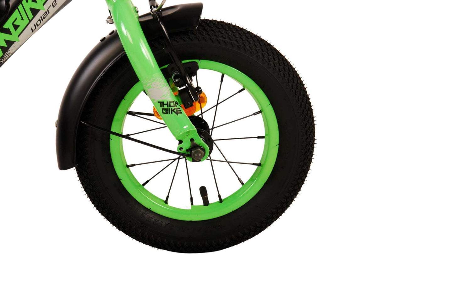 Volare Thombike Barncykel 12 tum, Svart Grön - Lilla Cykelbutiken