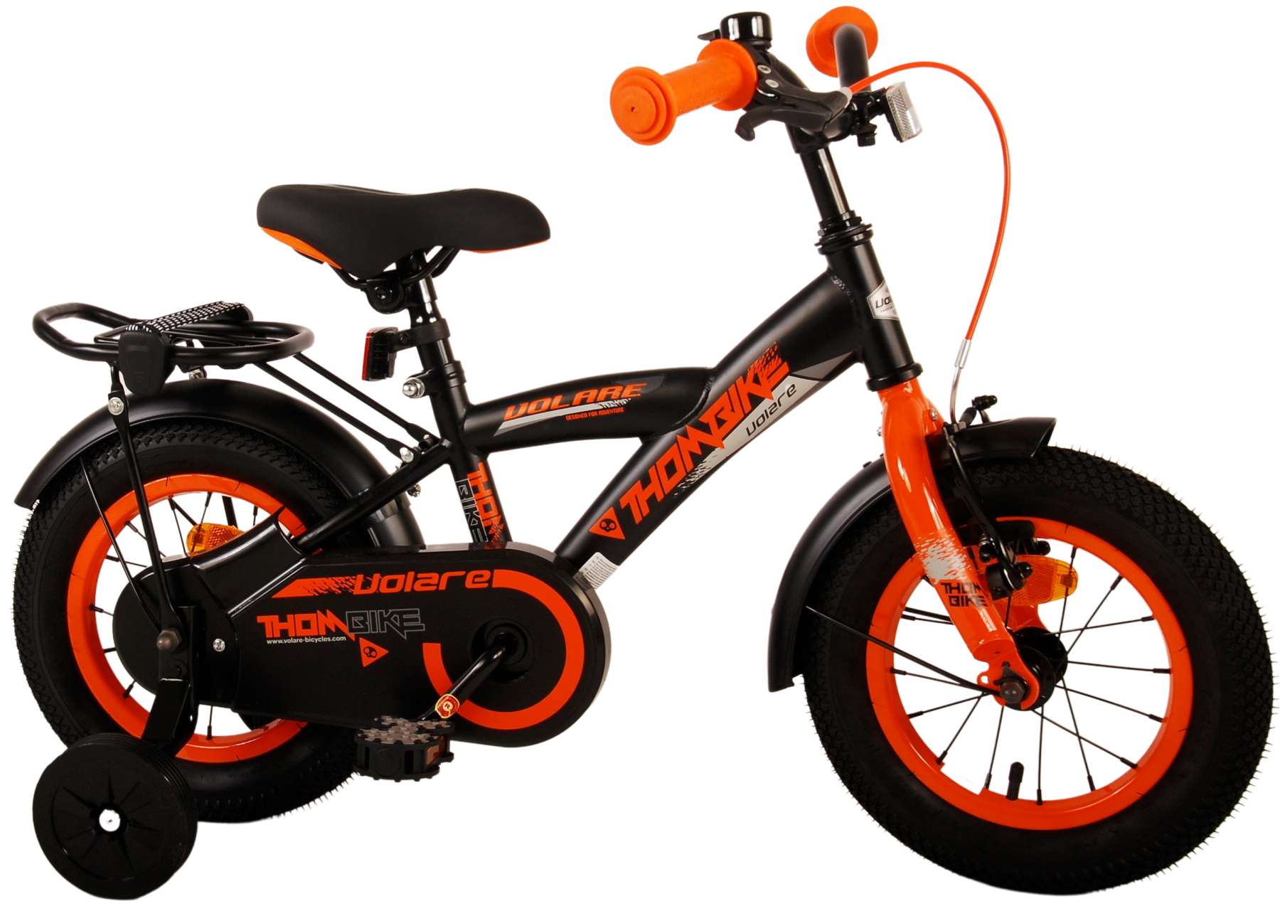 Volare Thombike Barncykel 12 tum, Svart Orange - Lilla Cykelbutiken