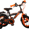 Volare Thombike Barncykel 12 tum, Svart Orange Två Handbromsar - Lilla Cykelbutiken