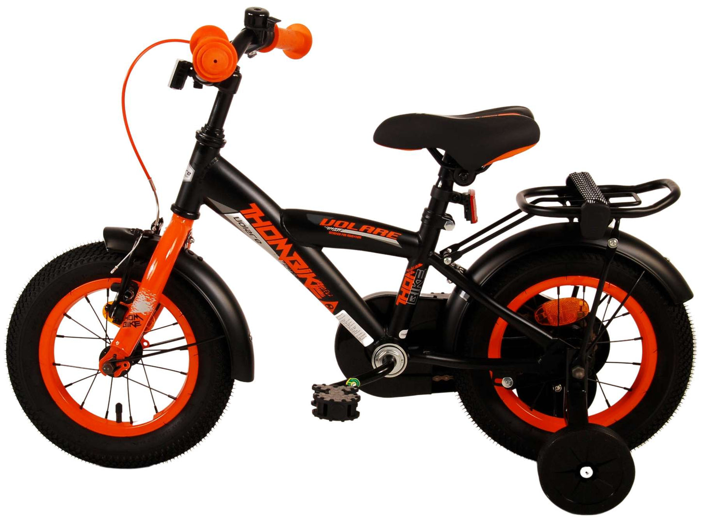 Volare Thombike Barncykel 12 tum, Svart Orange - Lilla Cykelbutiken
