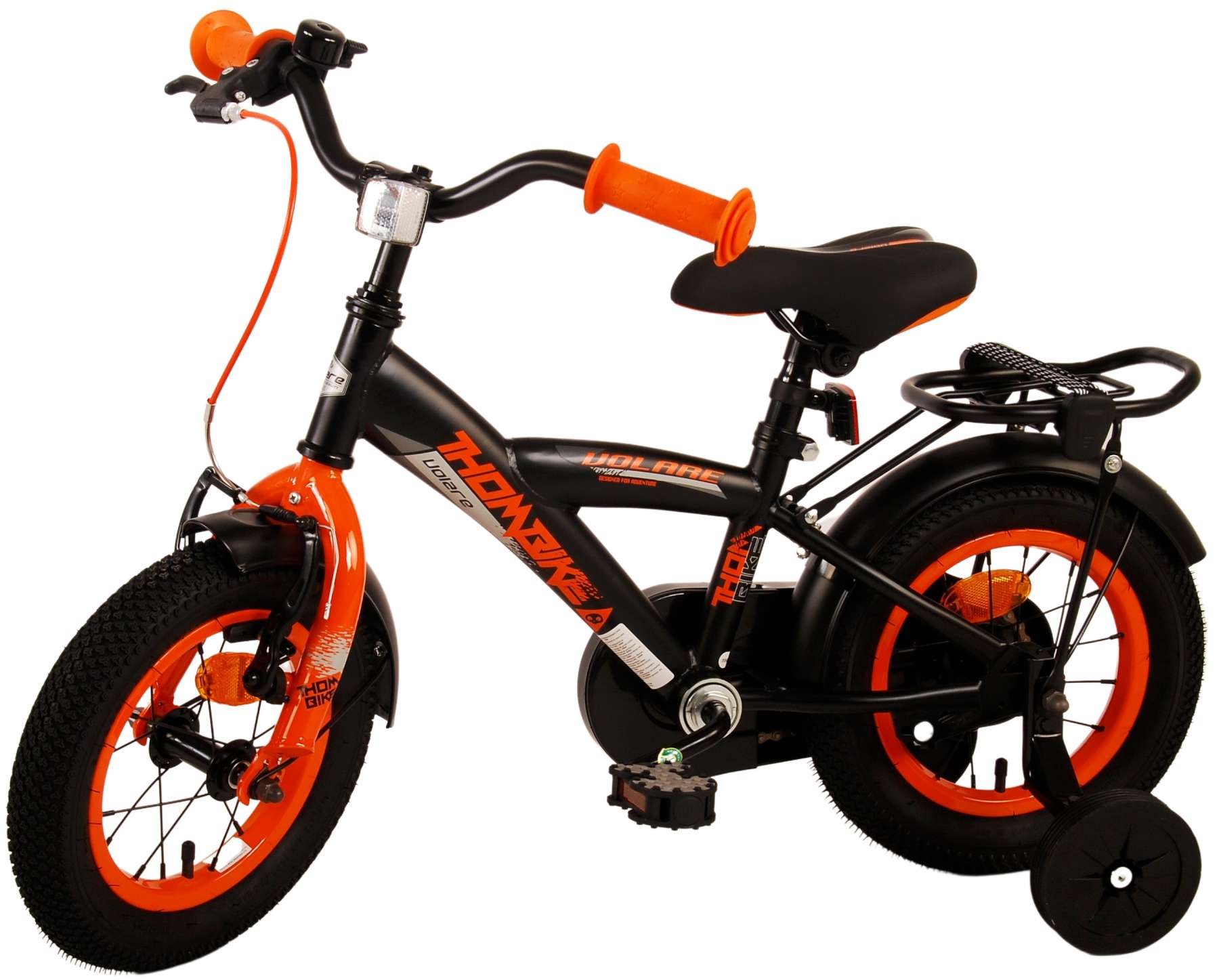 Volare Thombike Barncykel 12 tum, Svart Orange - Lilla Cykelbutiken