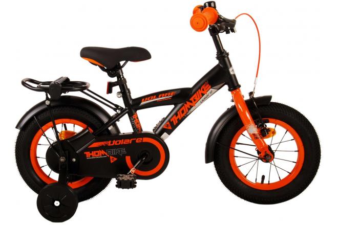 Volare Thombike Barncykel 12 tum, Svart Orange - Lilla Cykelbutiken