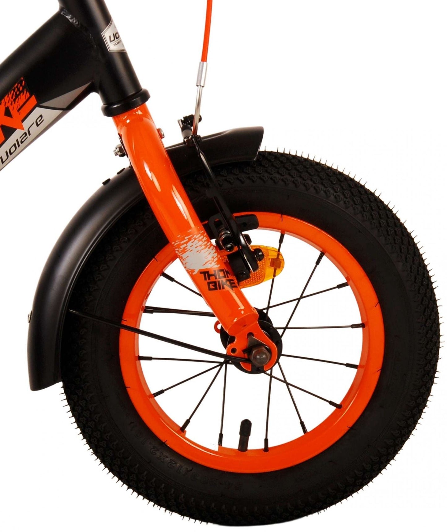 Volare Thombike Barncykel 12 tum, Svart Orange - Lilla Cykelbutiken