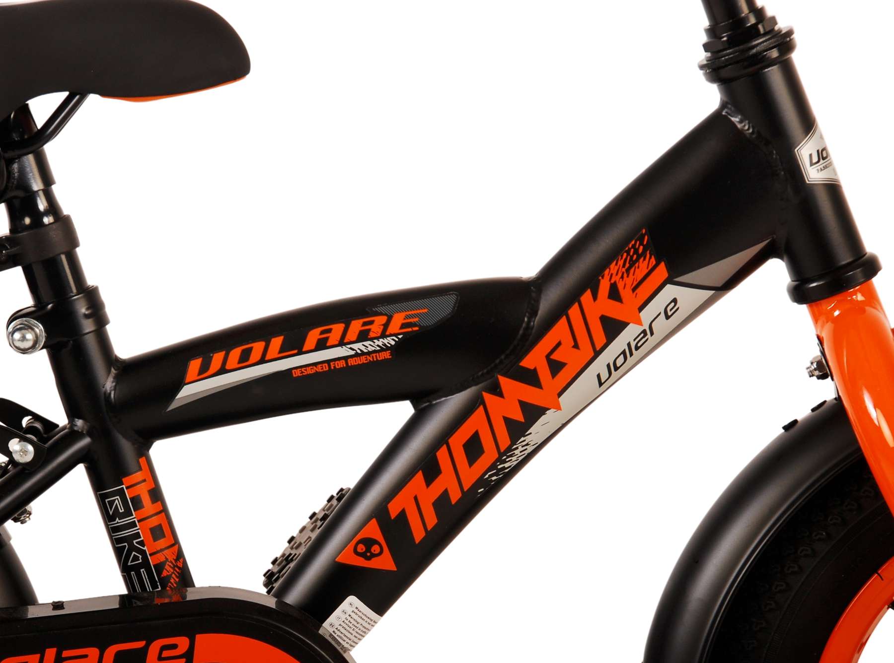Volare Thombike Barncykel 12 tum, Svart Orange - Lilla Cykelbutiken