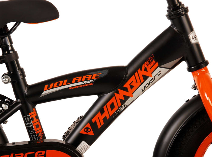 Volare Thombike Barncykel 12 tum, Svart Orange - Lilla Cykelbutiken