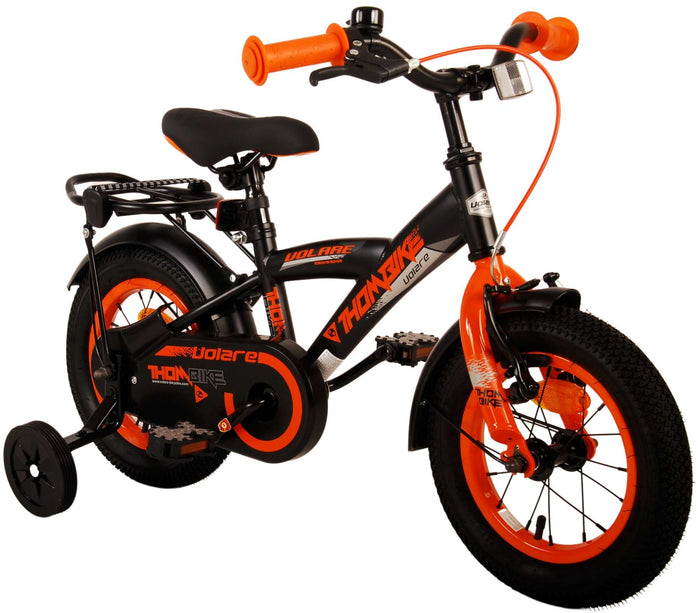 Volare Thombike Barncykel 12 tum, Svart Orange - Lilla Cykelbutiken