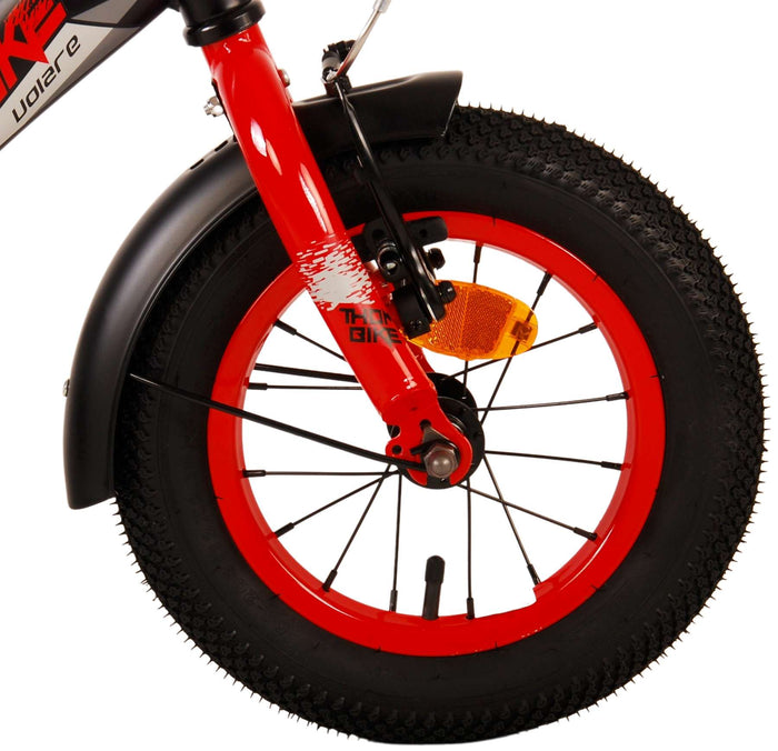 Volare Thombike Barncykel 12 tum, Svart Röd - Lilla Cykelbutiken