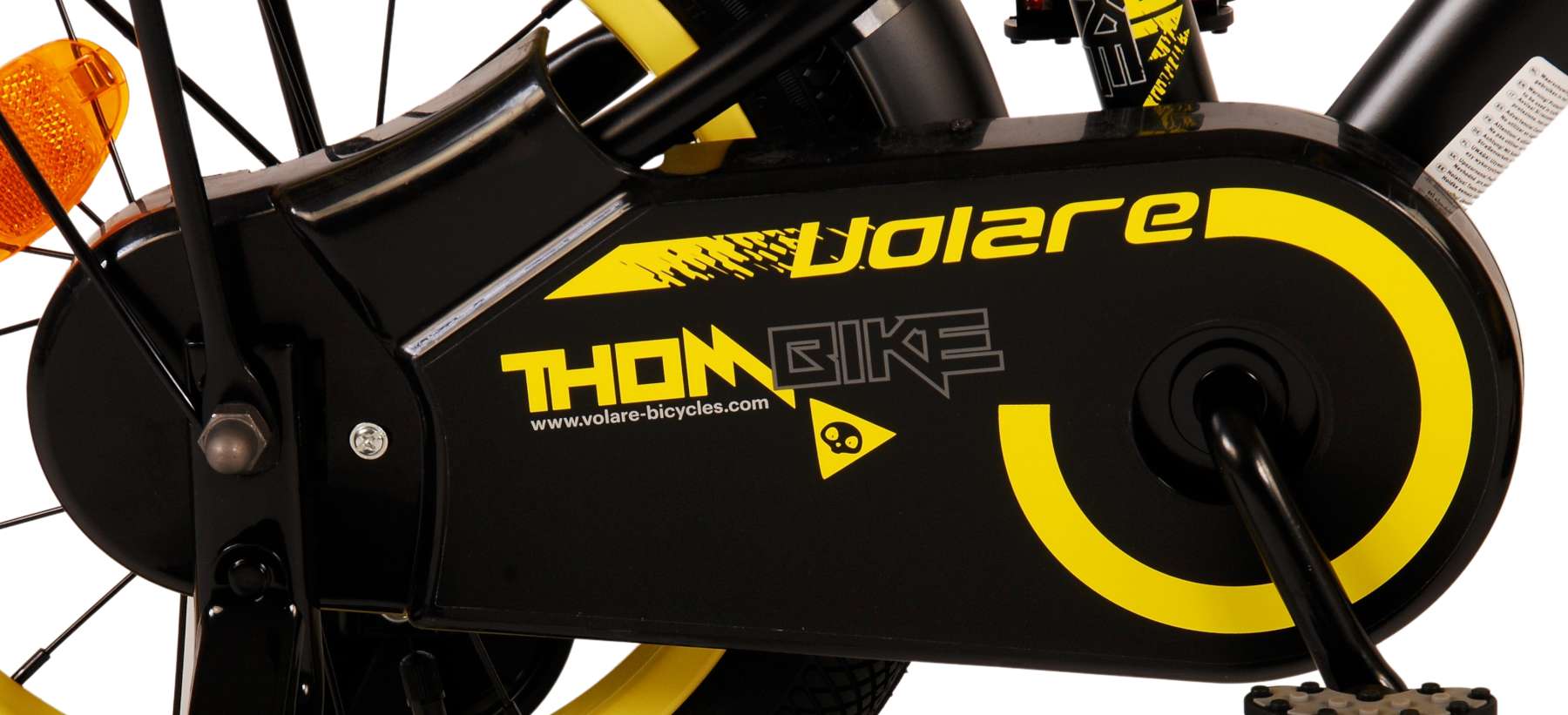 Volare Thombike Barncykel 14 tum, Svart Gul - Lilla Cykelbutiken