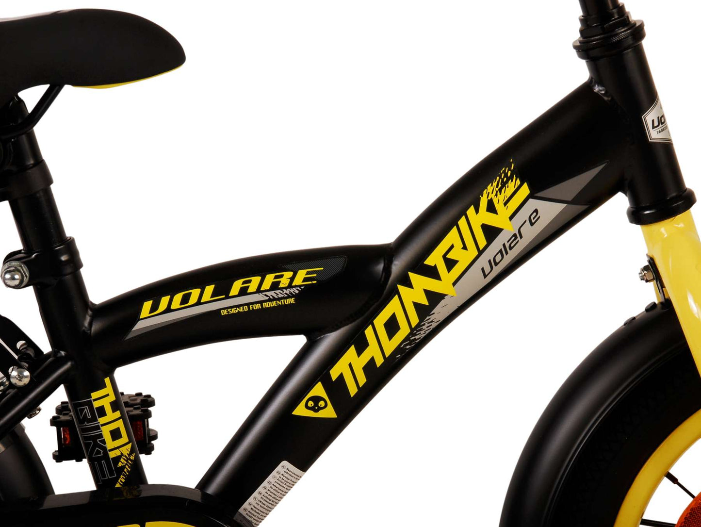 Volare Thombike Barncykel 14 tum, Svart Gul - Lilla Cykelbutiken