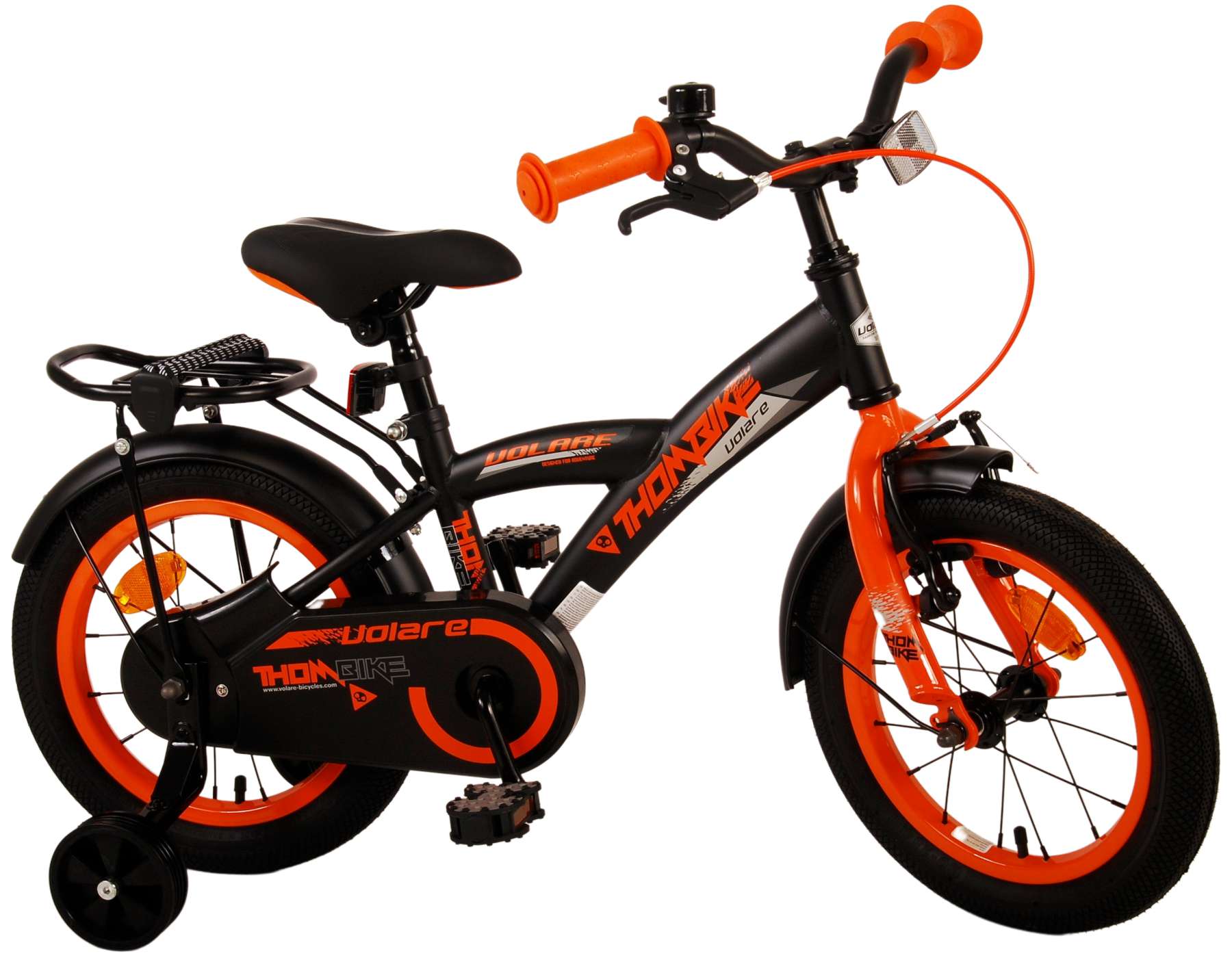 Volare Thombike Barncykel 14 tum, Svart Orange - Lilla Cykelbutiken