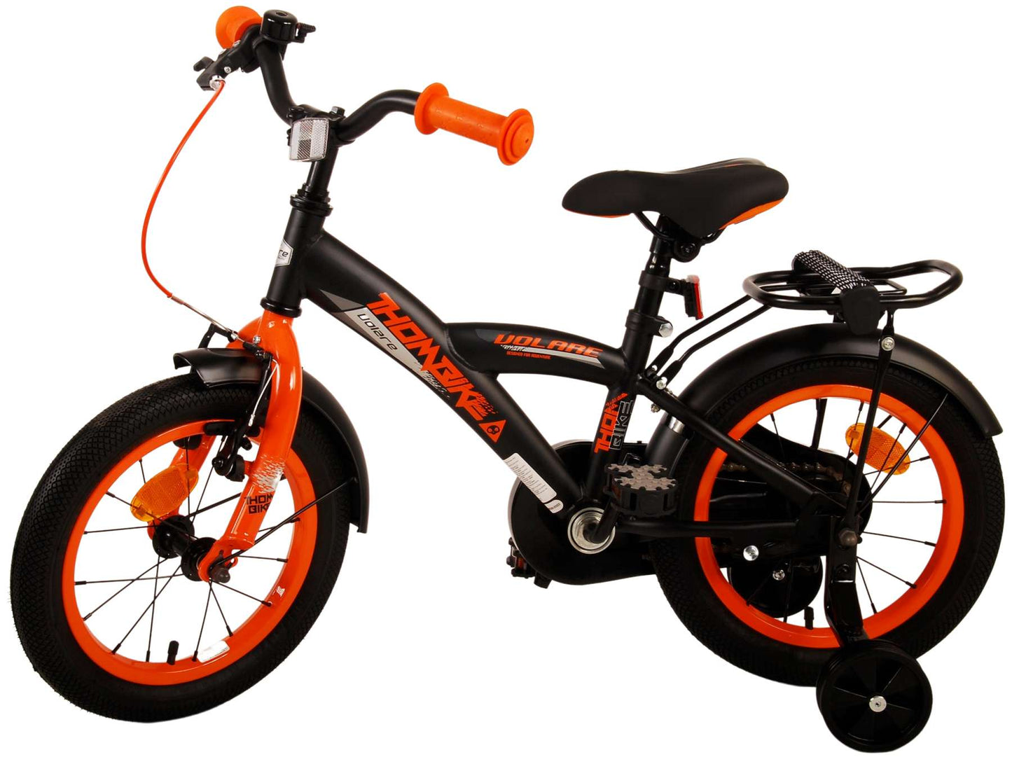Volare Thombike Barncykel 14 tum, Svart Orange - Lilla Cykelbutiken