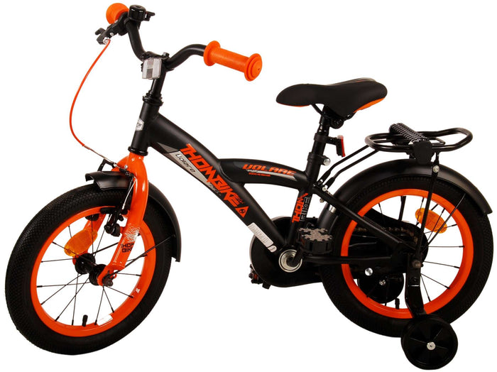 Volare Thombike Barncykel 14 tum, Svart Orange - Lilla Cykelbutiken