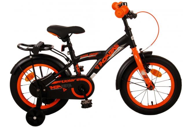 Volare Thombike Barncykel 14 tum, Svart Orange - Lilla Cykelbutiken