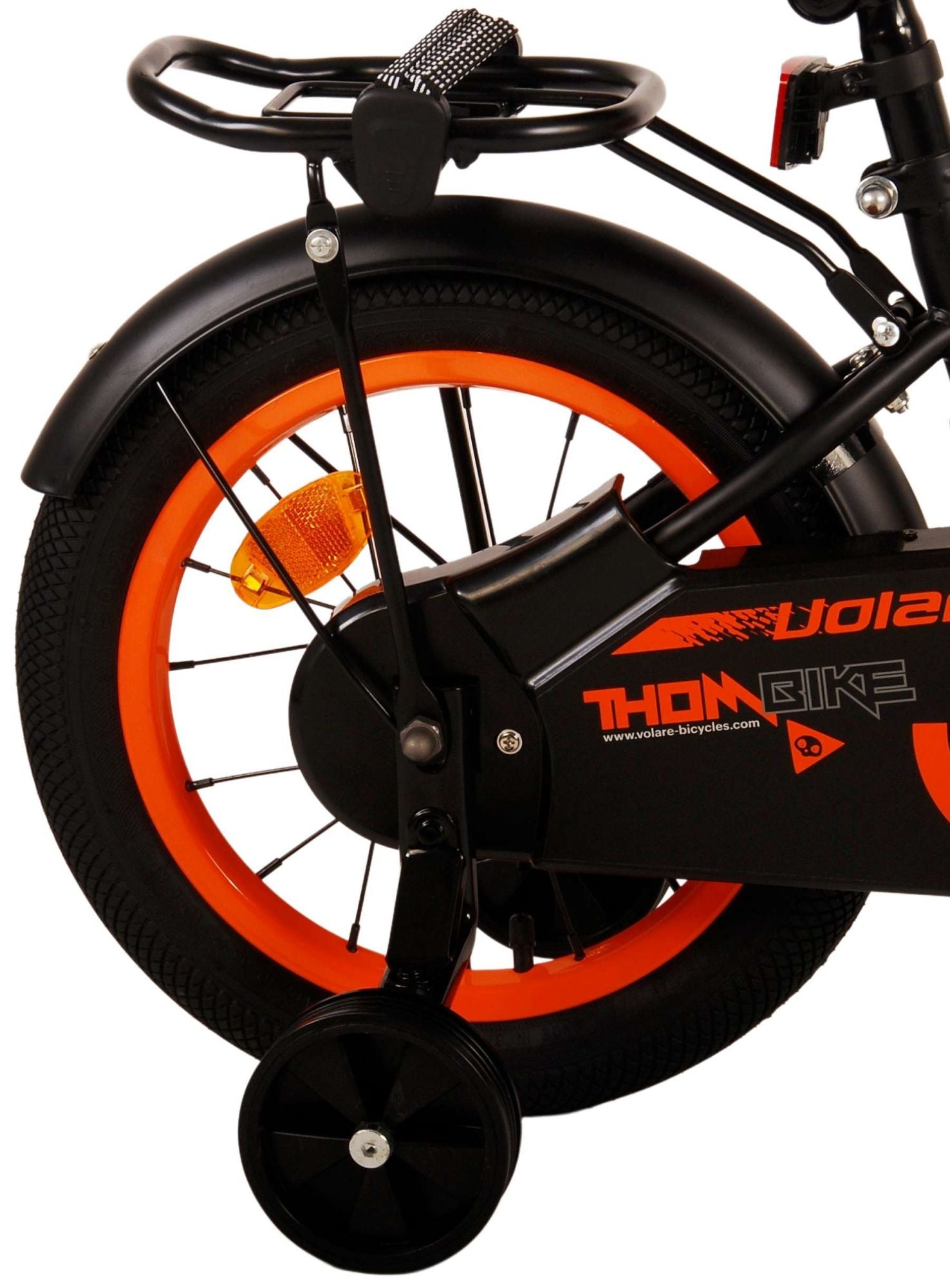 Volare Thombike Barncykel 14 tum, Svart Orange - Lilla Cykelbutiken