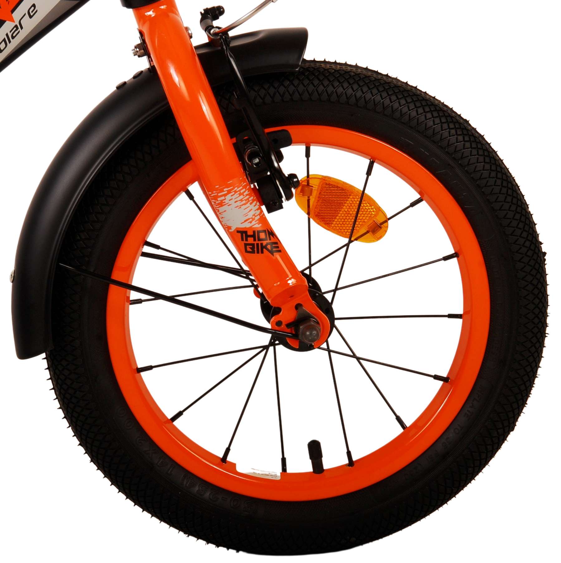 Volare Thombike Barncykel 14 tum, Svart Orange - Lilla Cykelbutiken