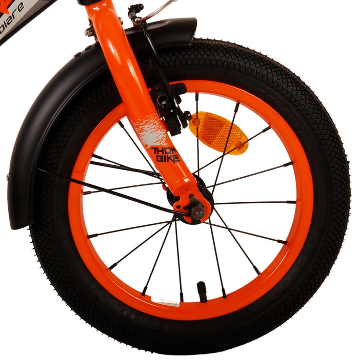 Volare Thombike Barncykel 14 tum, Svart Orange - Lilla Cykelbutiken