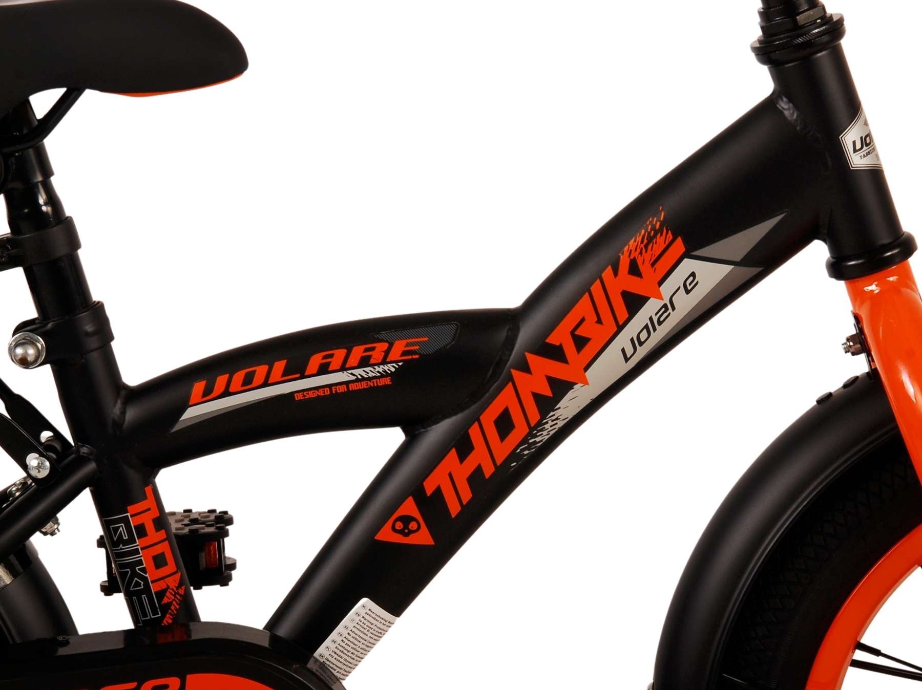 Volare Thombike Barncykel 14 tum, Svart Orange - Lilla Cykelbutiken