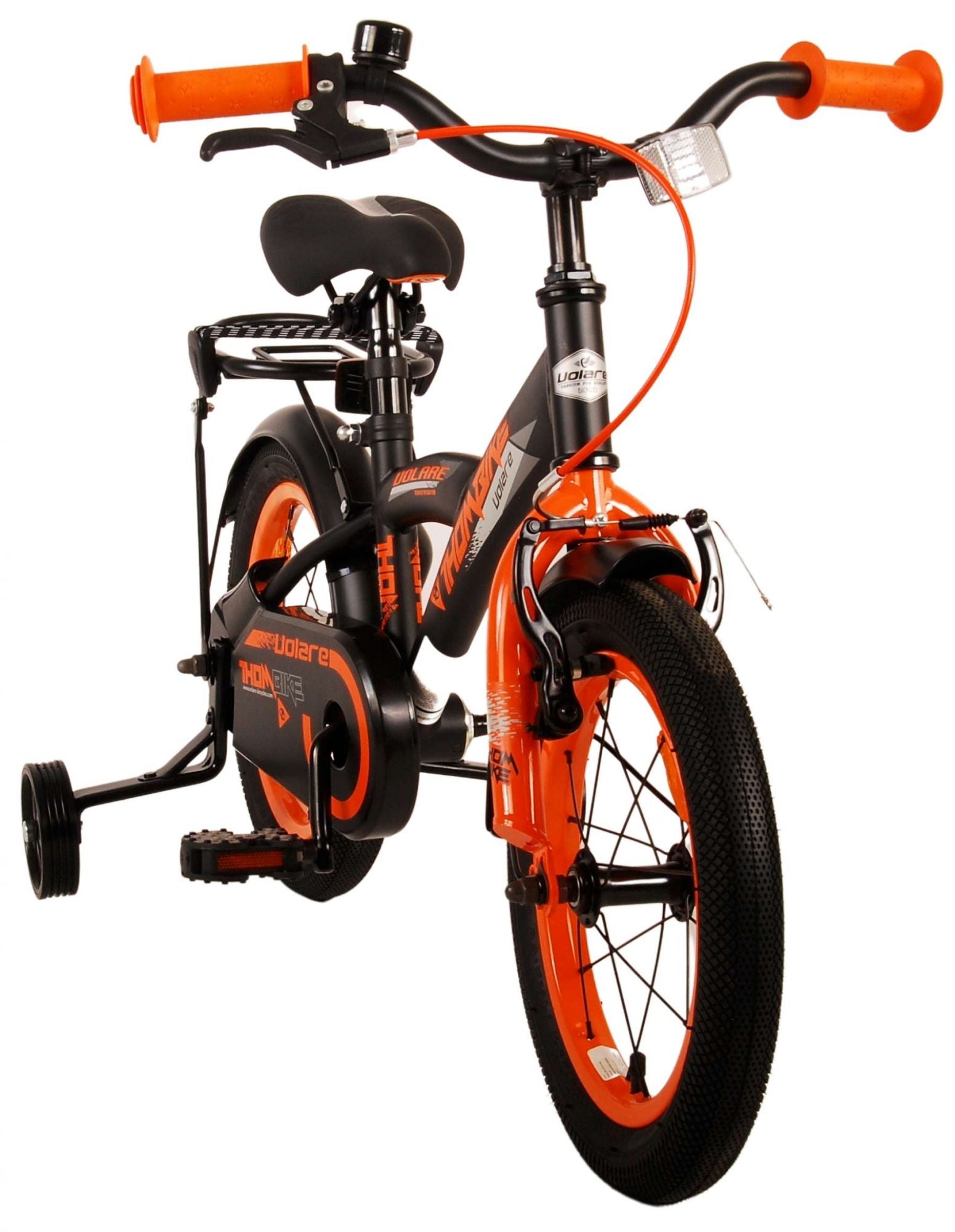Volare Thombike Barncykel 14 tum, Svart Orange - Lilla Cykelbutiken