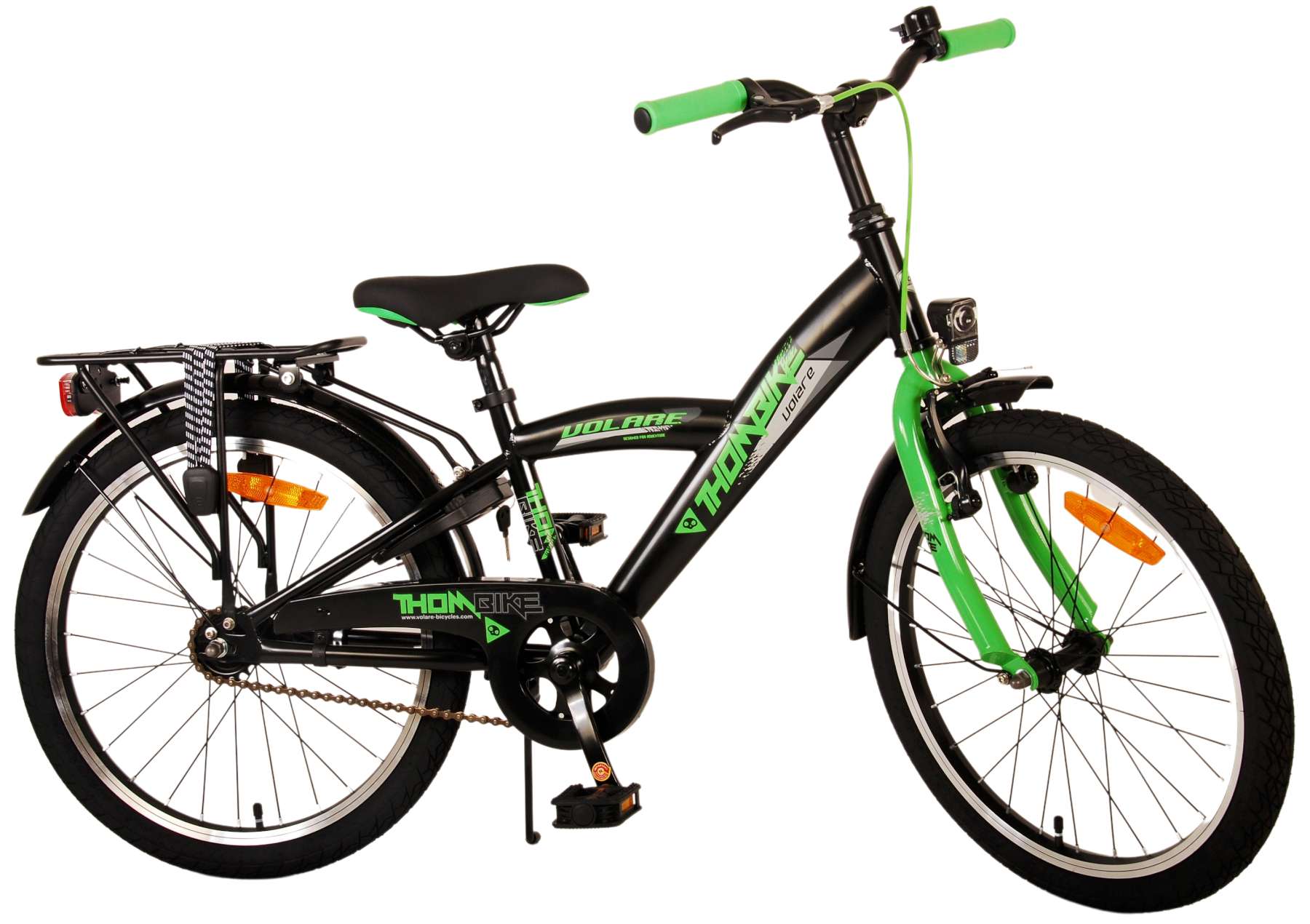 Volare Thombike Barncykel 20 tum, Svart Grön - Lilla Cykelbutiken