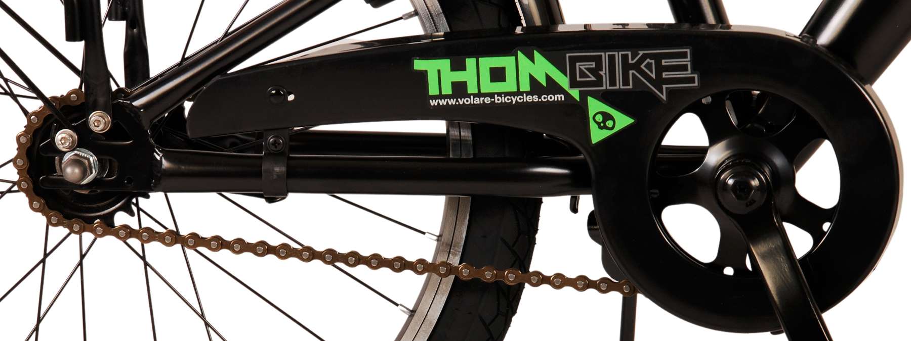 Volare Thombike Barncykel 20 tum, Svart Grön - Lilla Cykelbutiken