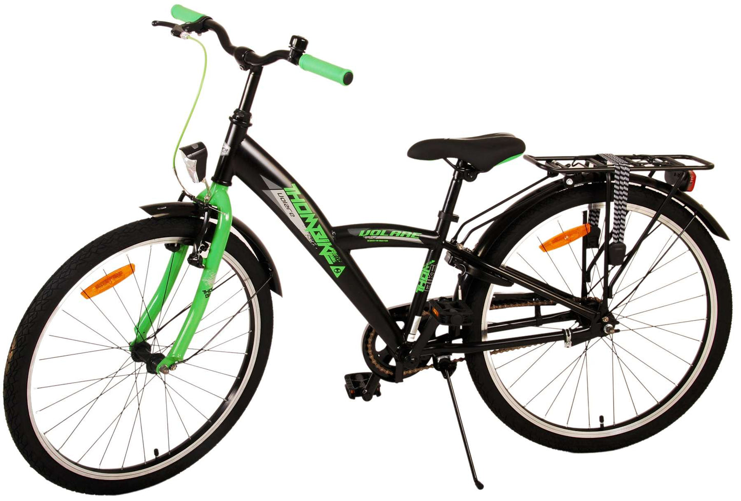 Volare Thombike Barncykel 24 tum, Svart Grön - Lilla Cykelbutiken