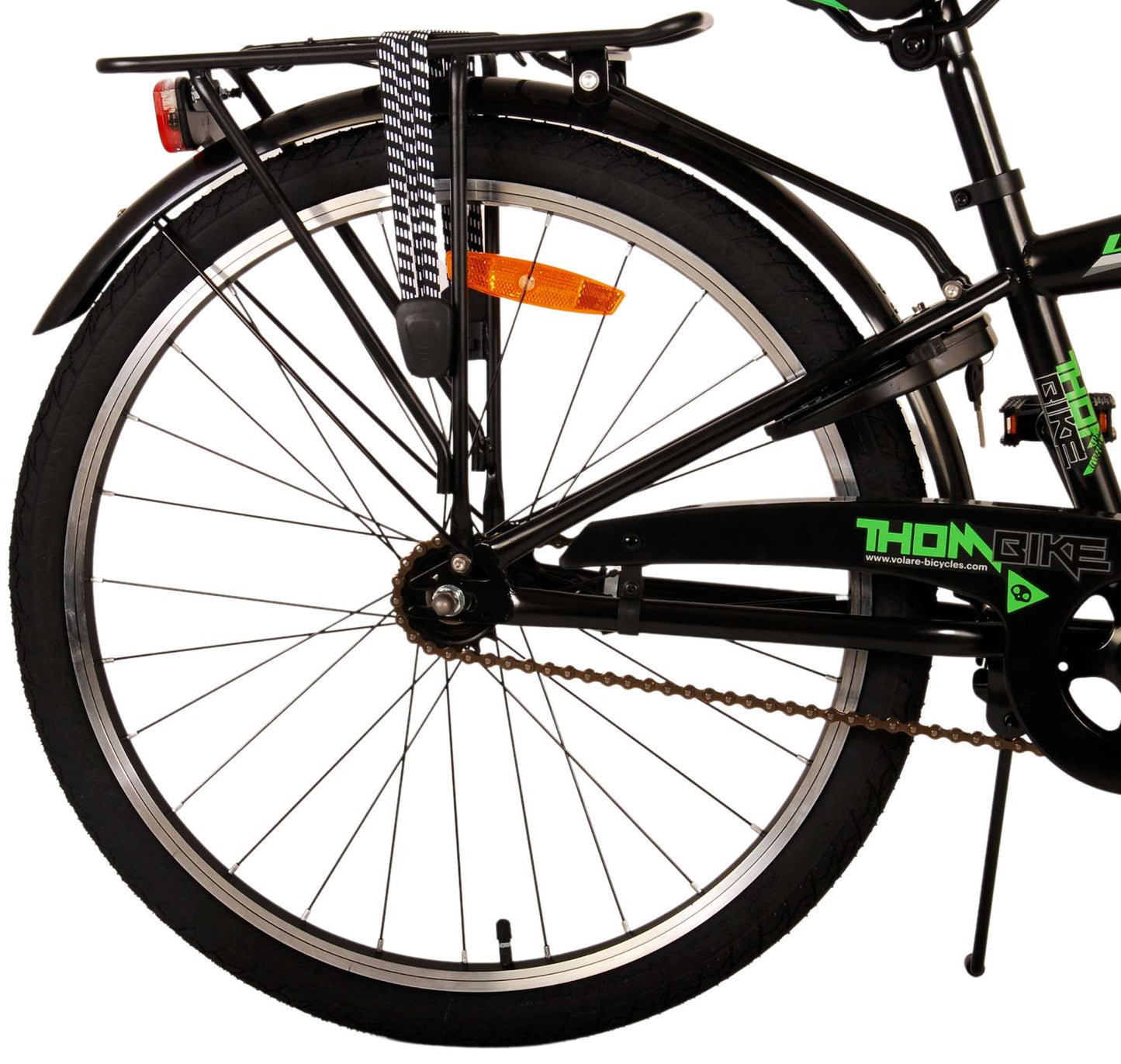 Volare Thombike Barncykel 24 tum, Svart Grön - Lilla Cykelbutiken
