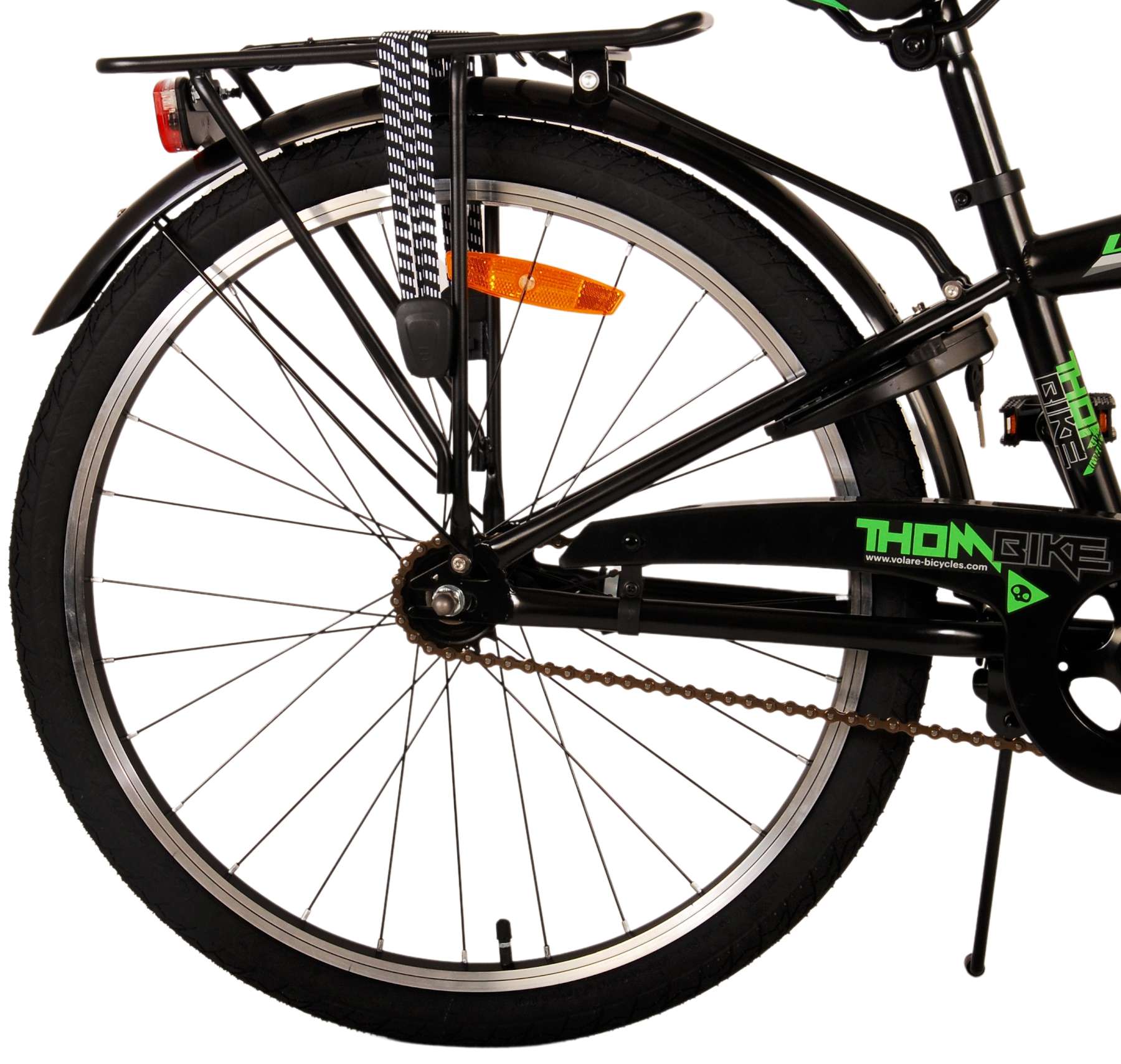 Volare Thombike Barncykel 24 tum, Svart Grön - Lilla Cykelbutiken