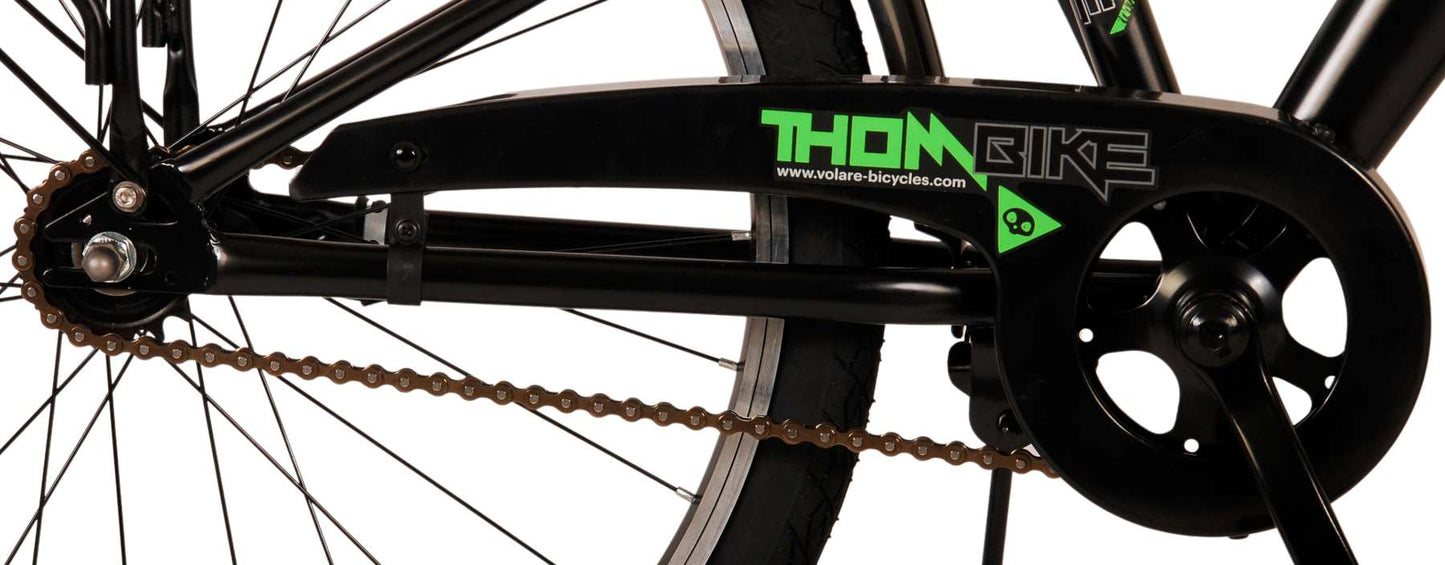 Volare Thombike Barncykel 24 tum, Svart Grön - Lilla Cykelbutiken