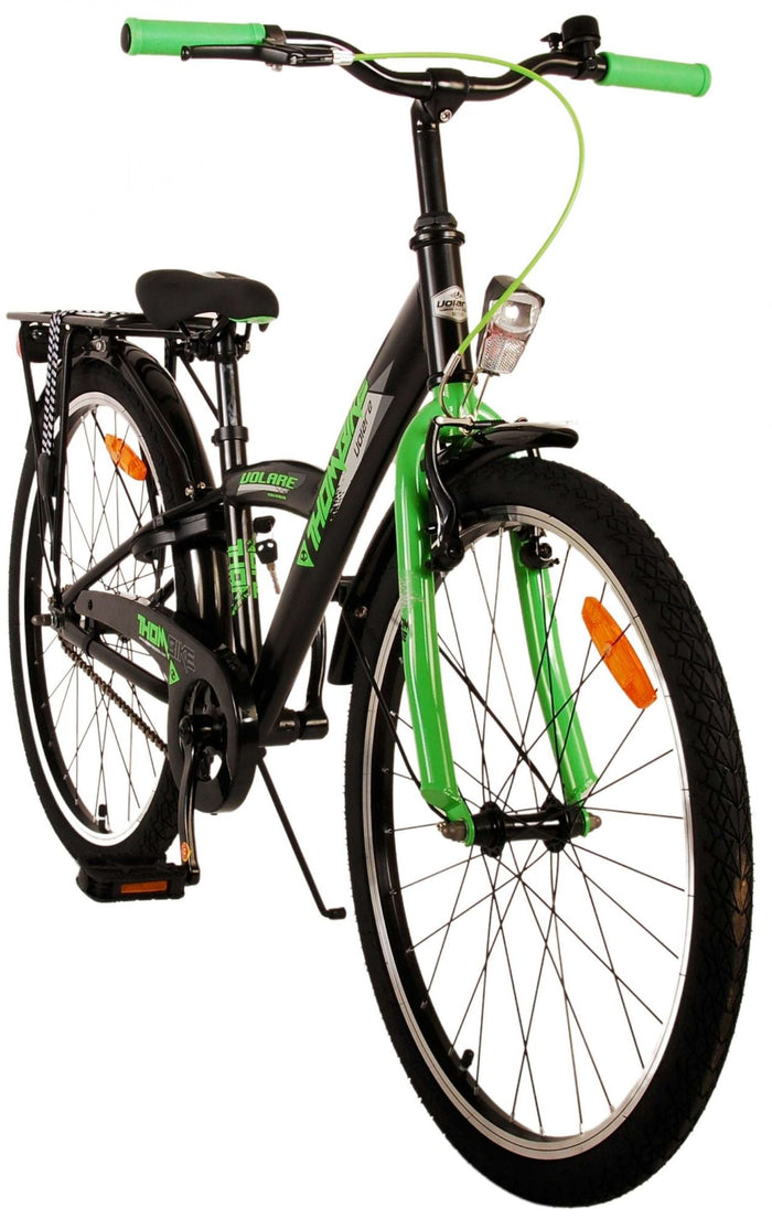 Volare Thombike Barncykel 24 tum, Svart Grön - Lilla Cykelbutiken