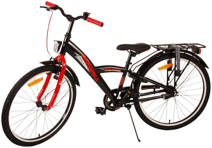 Volare Thombike Barncykel 24 tum, Svart Röd - Lilla Cykelbutiken