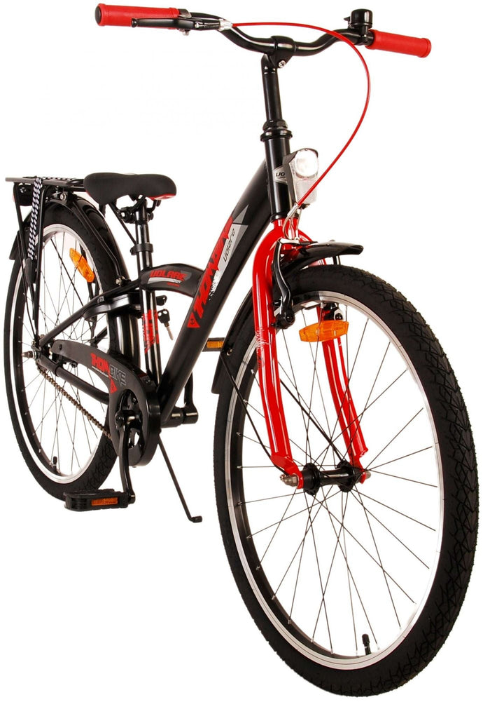 Volare Thombike Barncykel 24 tum, Svart Röd - Lilla Cykelbutiken